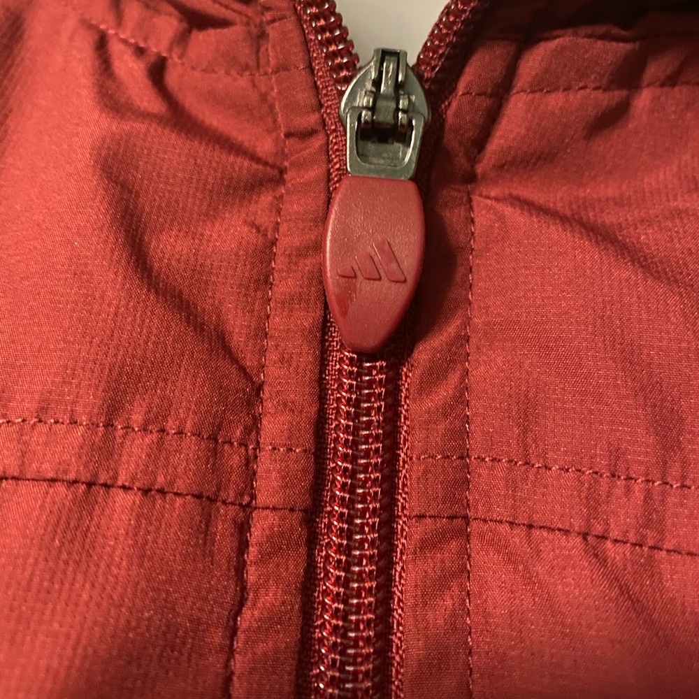 Adidas Athletic Full Zip Maroon Light Windbreaker - Picture 5 of 8